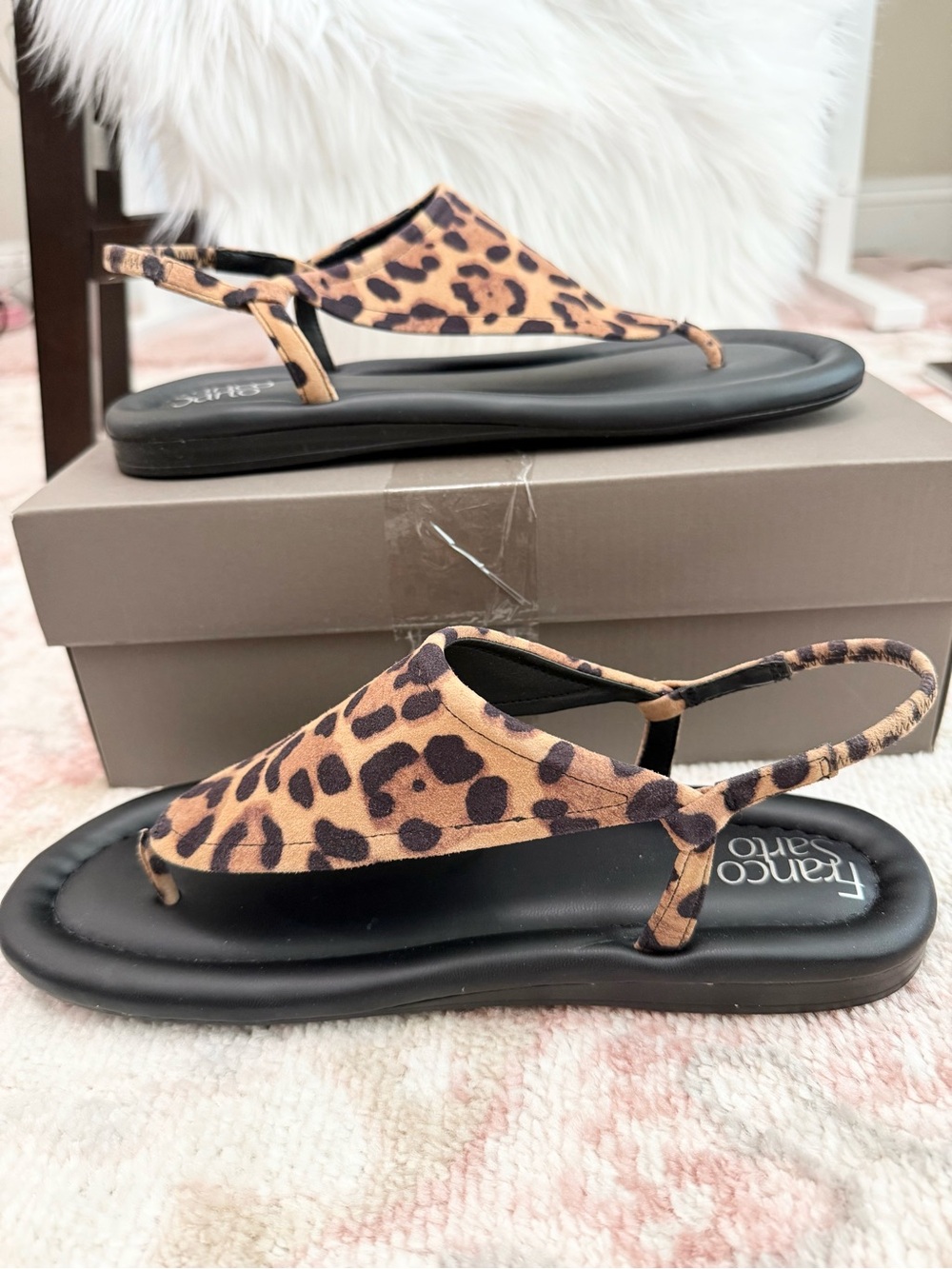 Franco Sarto Leather Jocelyn Leopard Sandals size 11 - Picture 3 of 7